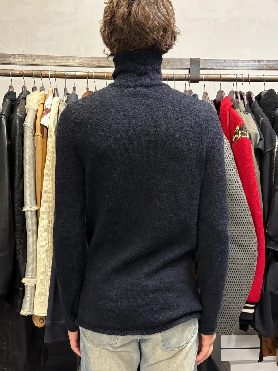 1990s Gucci Navy Asymmetrical Wool Buttoned Sweater by Tom Ford vhfLUUc 2