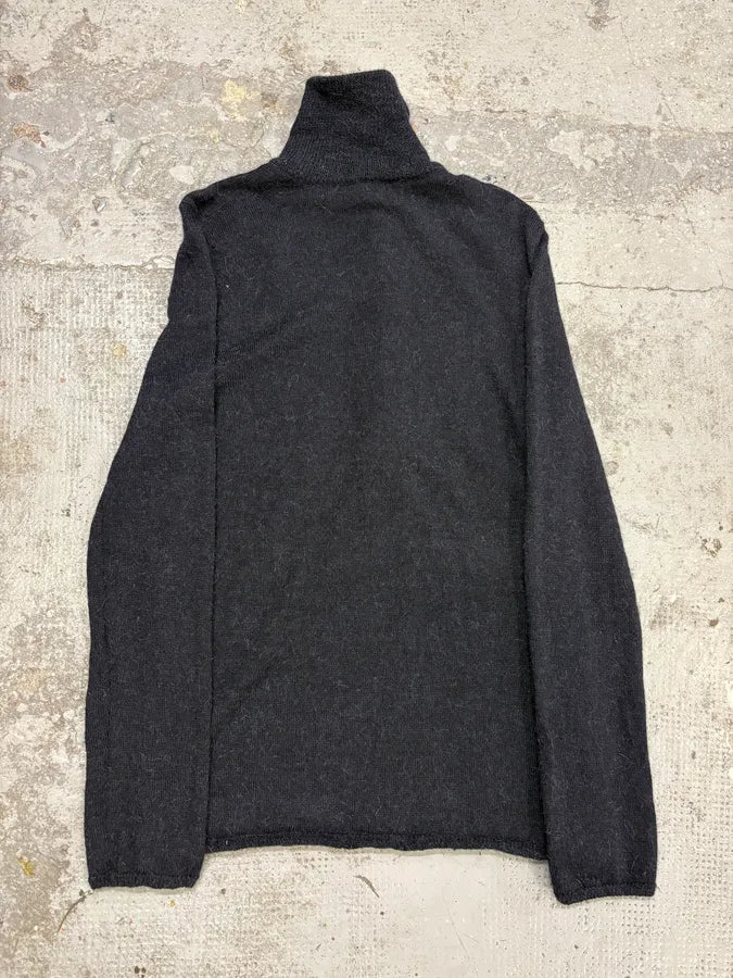 1990s Gucci Navy Asymmetrical Wool Buttoned Sweater by Tom Ford vhfLUUc 5