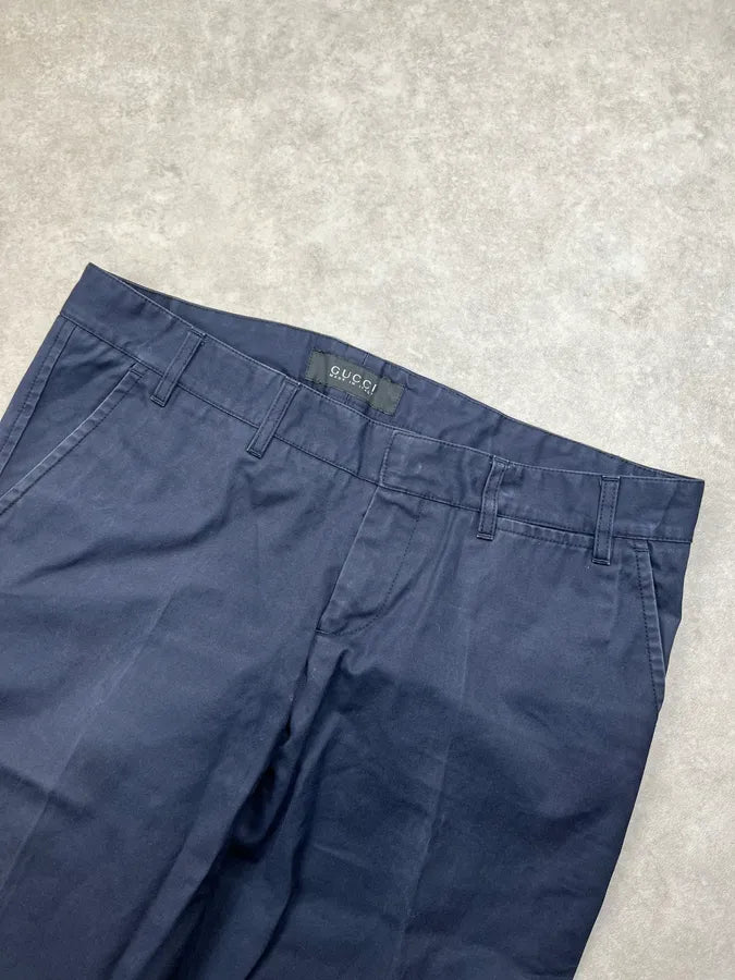 1990s Gucci Navy Cotton Chino Pants by Tom Ford IRXKGJZ 5