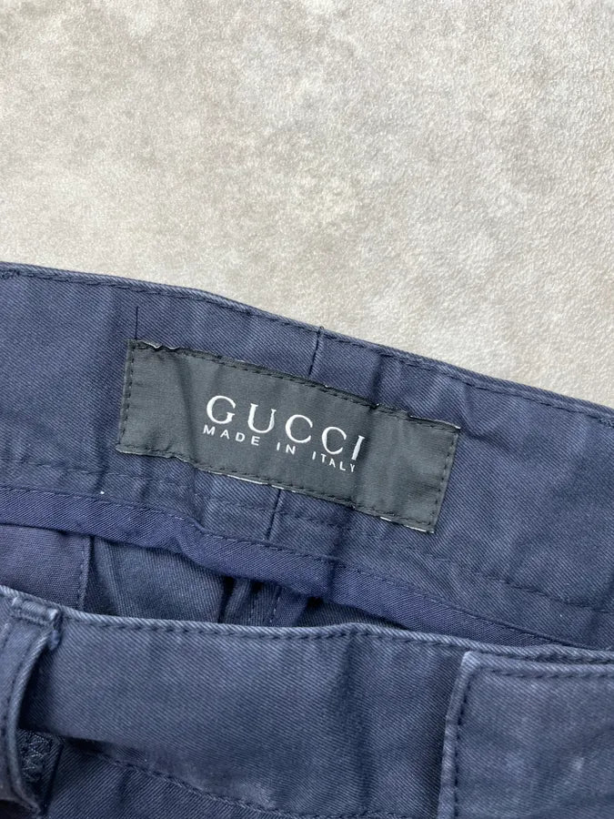 1990s Gucci Navy Cotton Chino Pants by Tom Ford IRXKGJZ 8