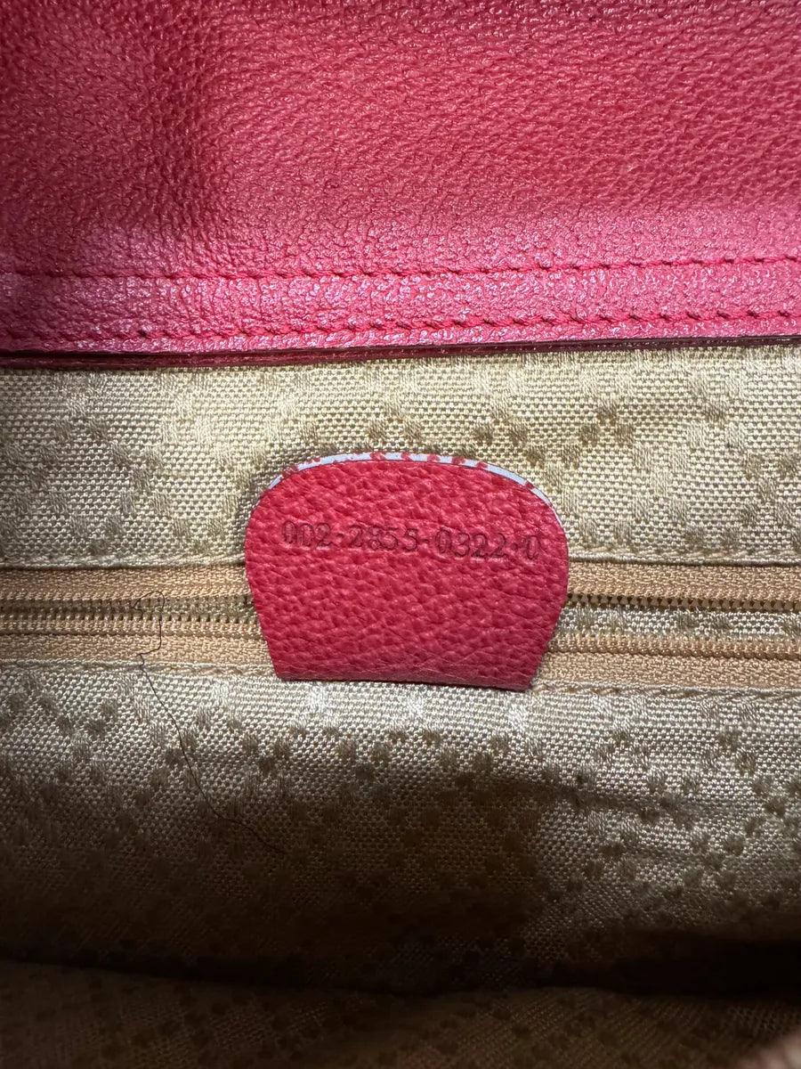 1990s Gucci Red Suede Leather Bamboo Handle Shoulder Bag opUlQyf 10