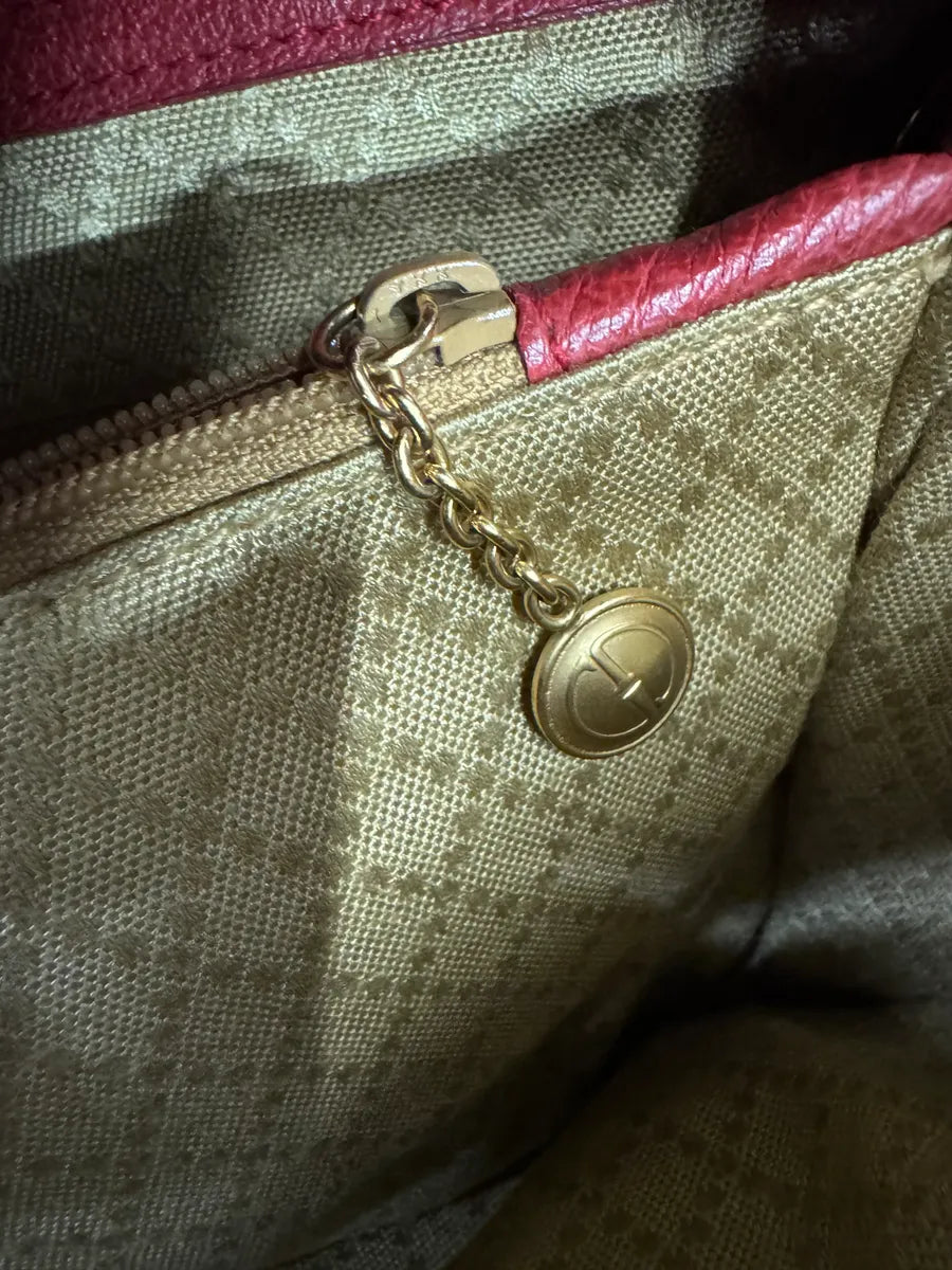 1990s Gucci Red Suede Leather Bamboo Handle Shoulder Bag opUlQyf 7