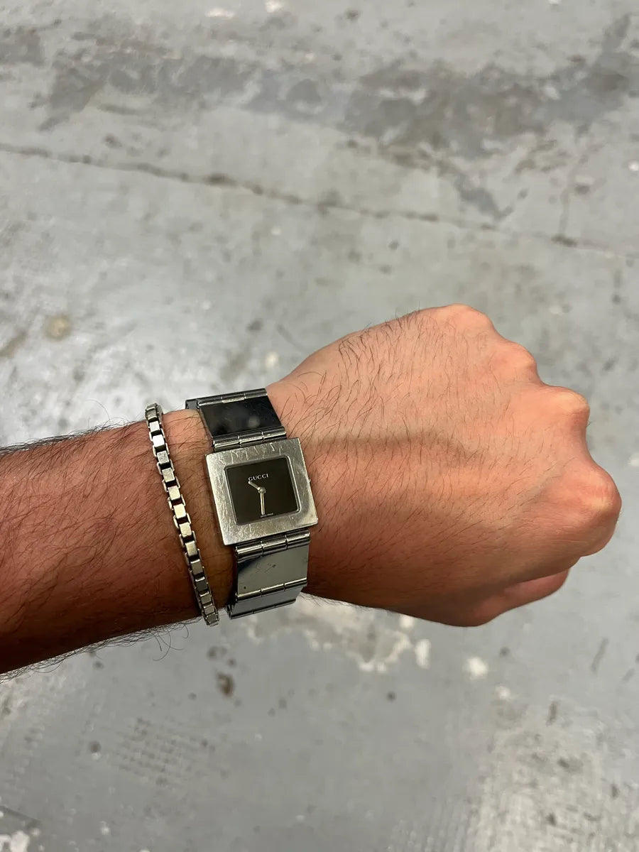 1990s Gucci Tom Ford Squared Silver Watch (OS) lNqBnlb 0