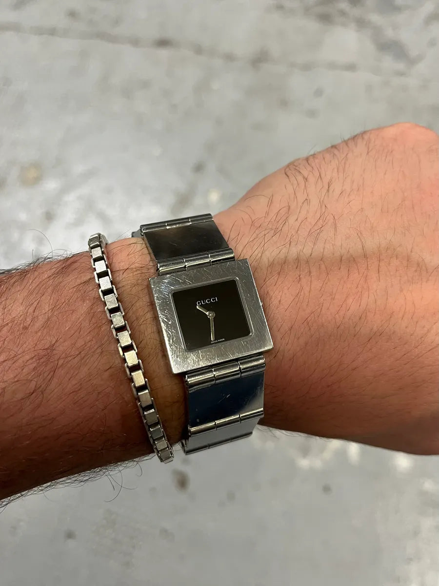 1990s Gucci Tom Ford Squared Silver Watch (OS) lNqBnlb 1