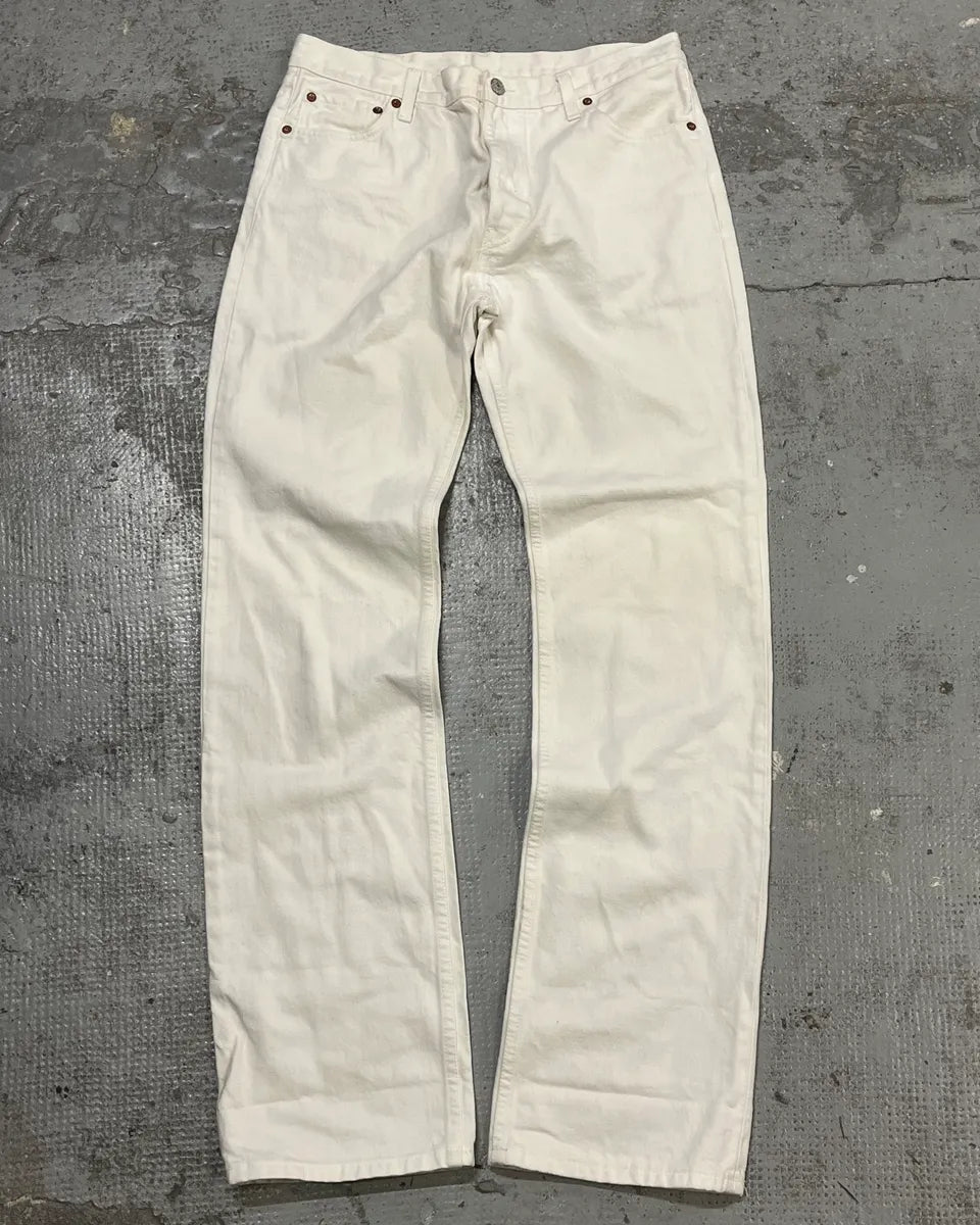 1990s Gucci White Cream Straight Leg Jeans KkkkvtH 0