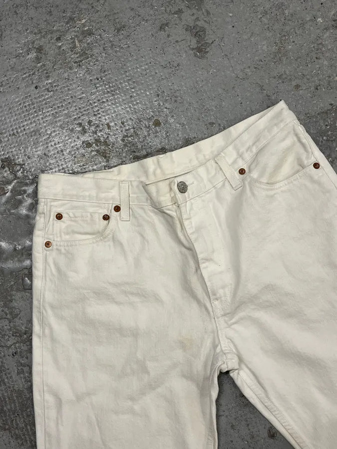 1990s Gucci White Cream Straight Leg Jeans KkkkvtH 5