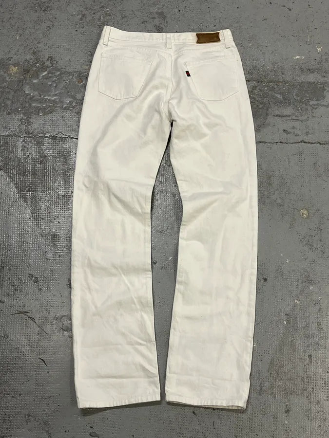 1990s Gucci White Cream Straight Leg Jeans KkkkvtH 6
