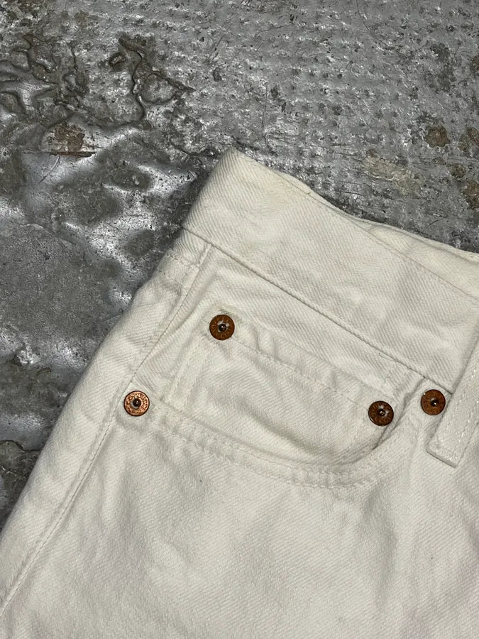 1990s Gucci White Cream Straight Leg Jeans KkkkvtH 9