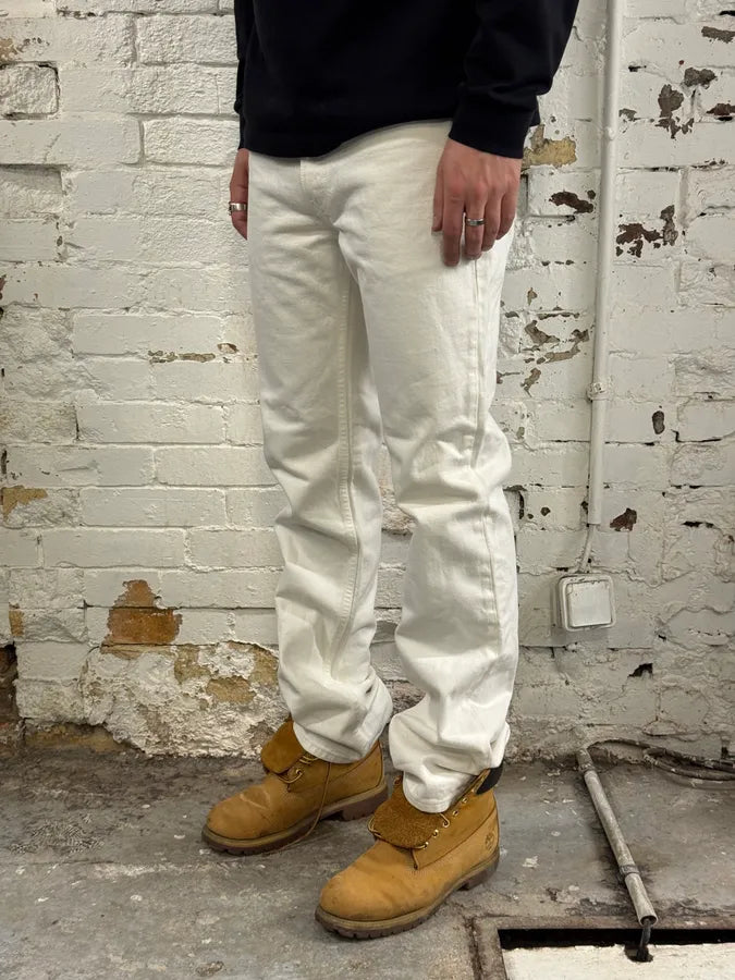 1990s Gucci White Cream Straight Leg Jeans KkkkvtH 2