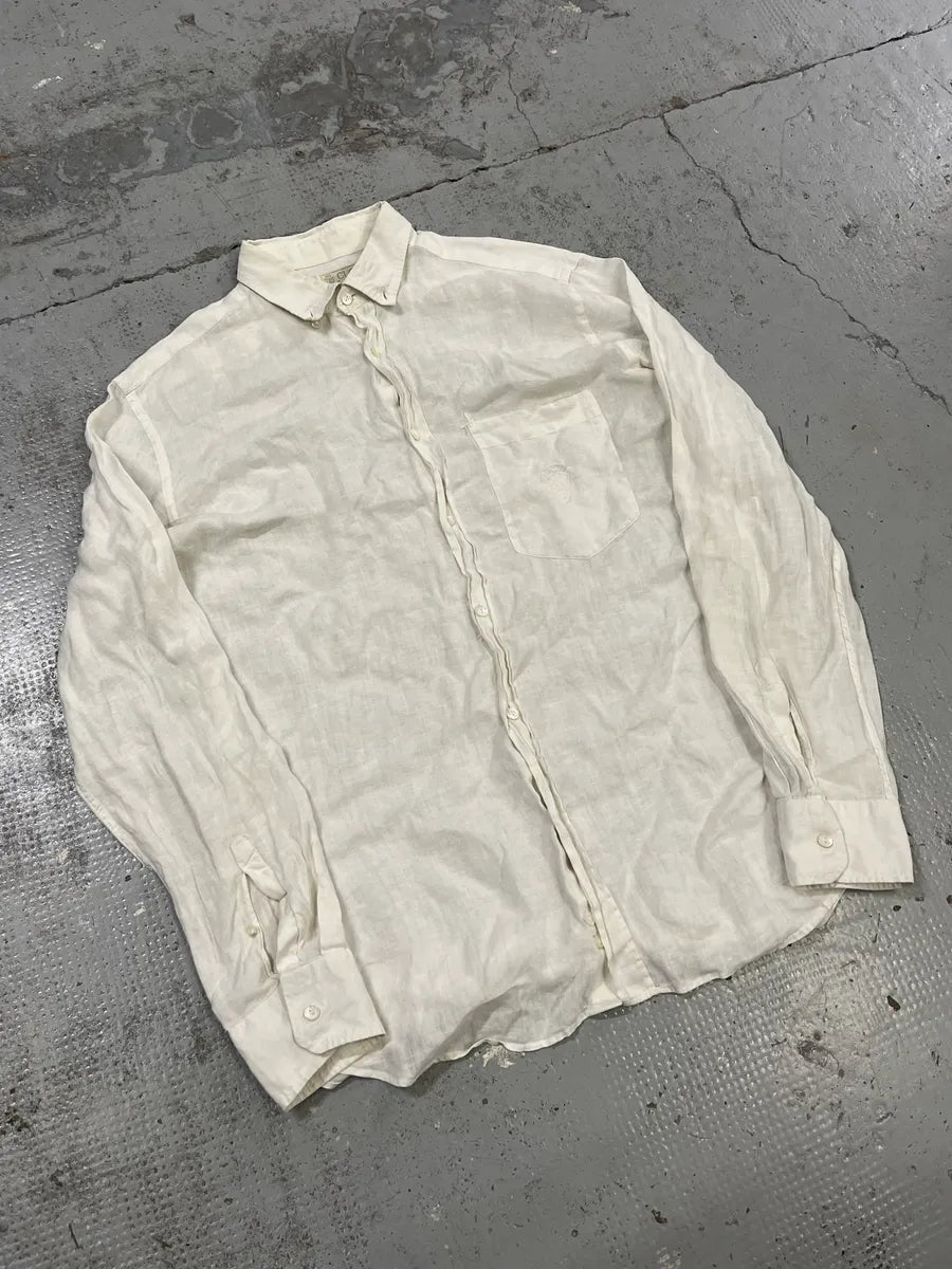 1990s Gucci White Linen Embroidered Shirt MHUHHiA 3
