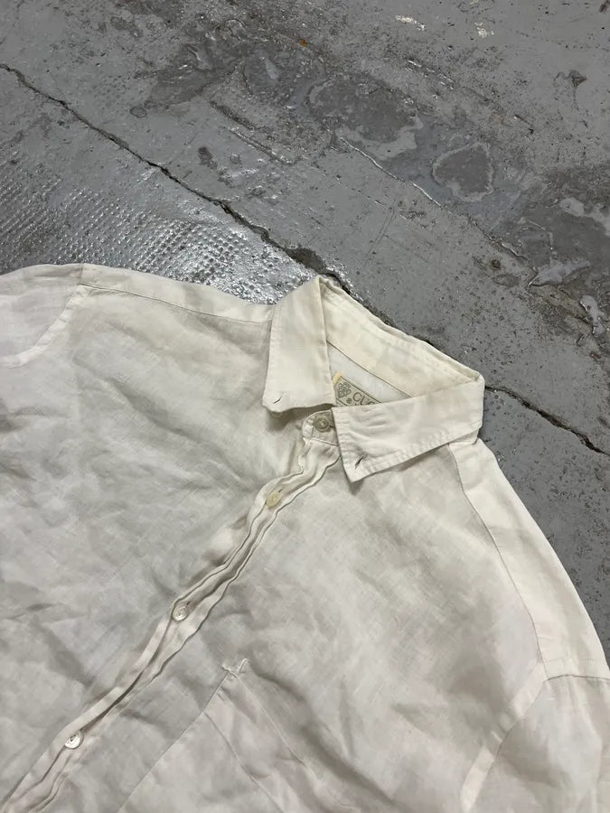 1990s Gucci White Linen Embroidered Shirt MHUHHiA 4