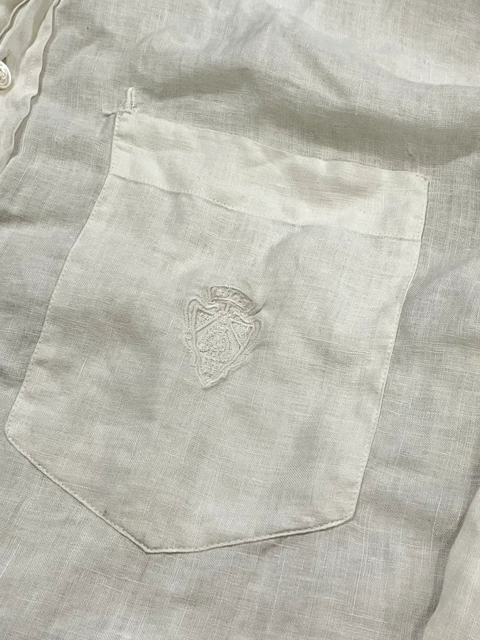 1990s Gucci White Linen Embroidered Shirt MHUHHiA 6