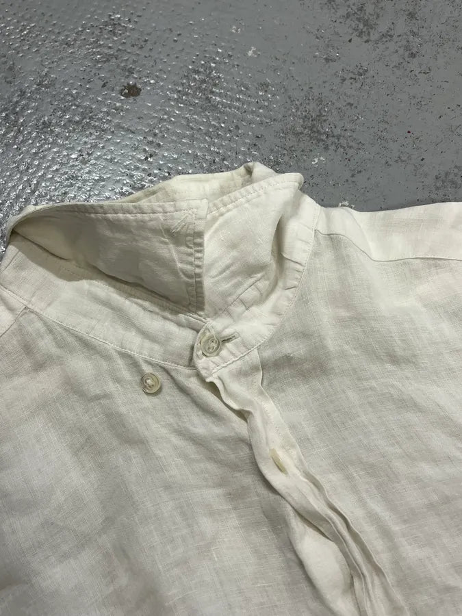 1990s Gucci White Linen Embroidered Shirt MHUHHiA 8