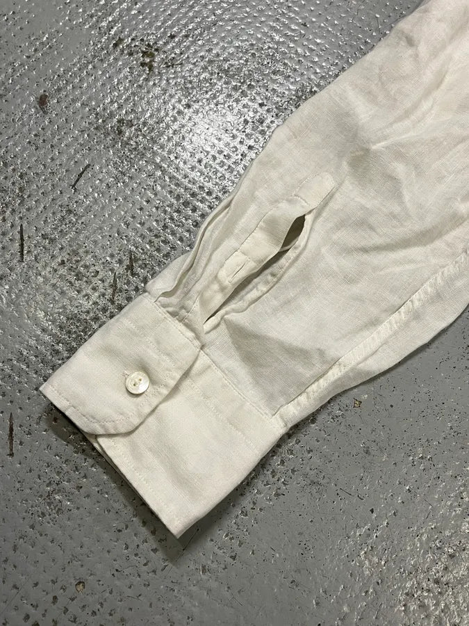1990s Gucci White Linen Embroidered Shirt MHUHHiA 9