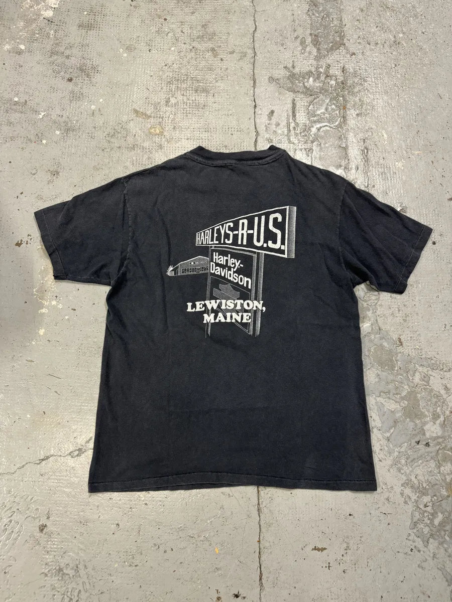 1990s Harley Davidson Motor Cycles Grey Graphic T-Shirt unpIfAR 1