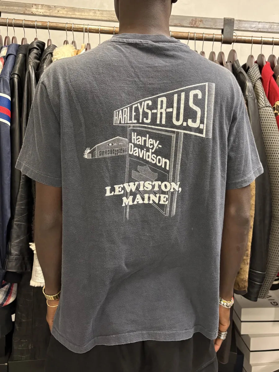 1990s Harley Davidson Motor Cycles Grey Graphic T-Shirt unpIfAR 3