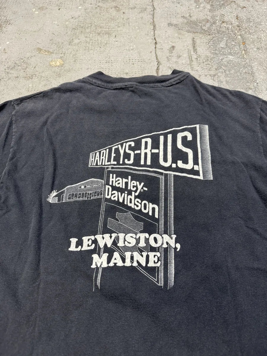 1990s Harley Davidson Motor Cycles Grey Graphic T-Shirt unpIfAR 5