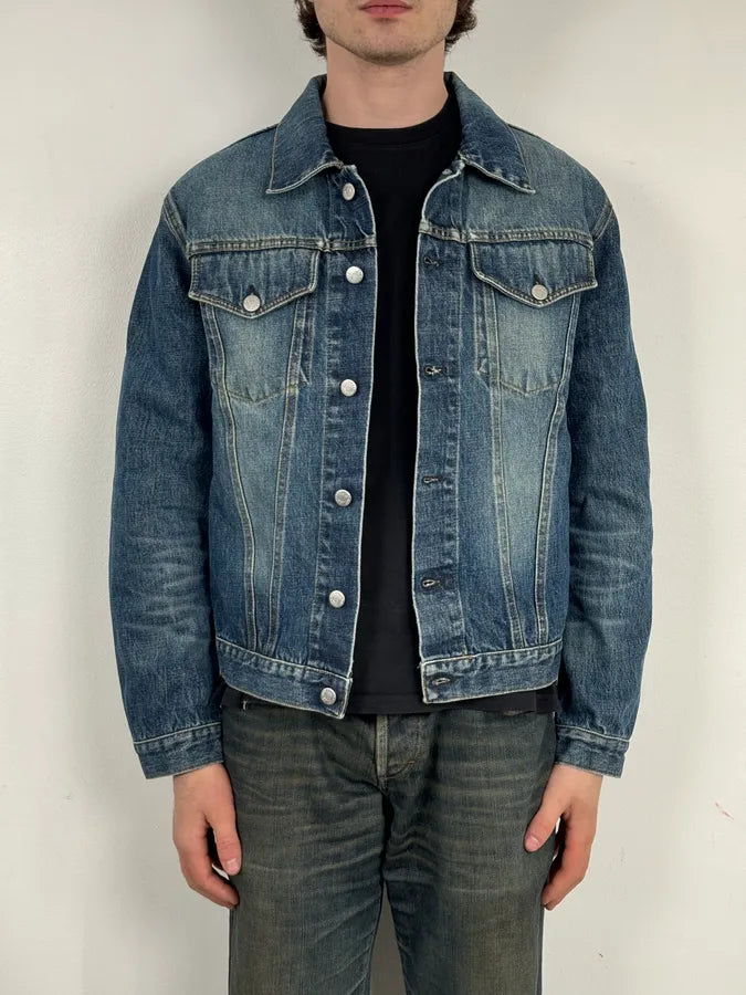 1990s Helmut Lang Navy Contrast Stitch Denim Jacket PjigGRE 1