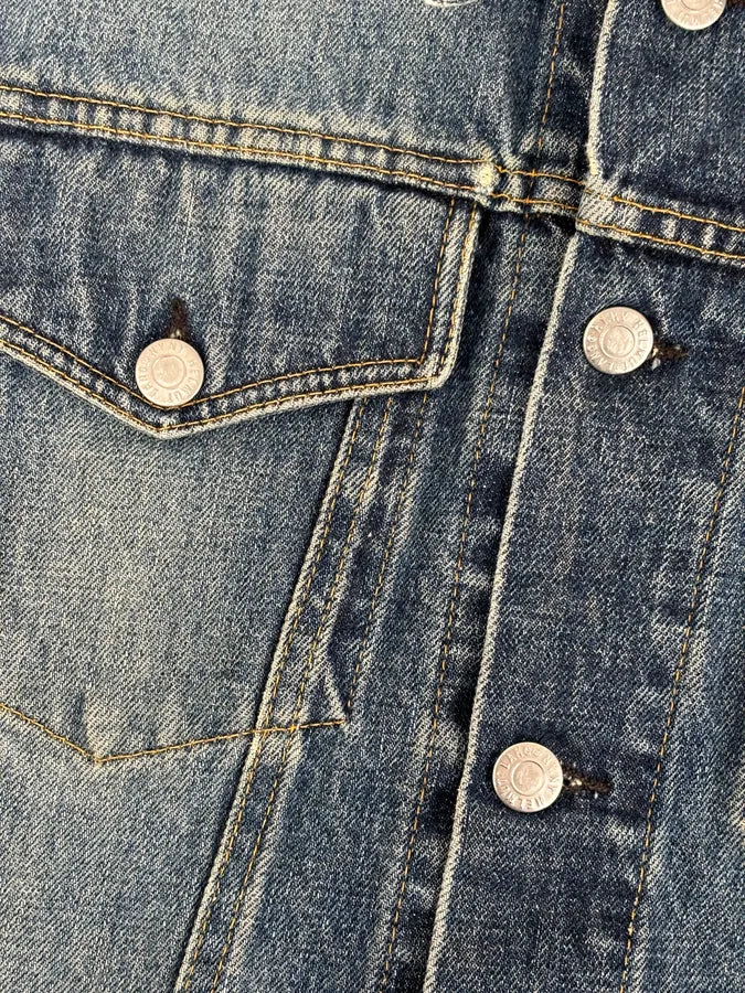 1990s Helmut Lang Navy Contrast Stitch Denim Jacket PjigGRE 7
