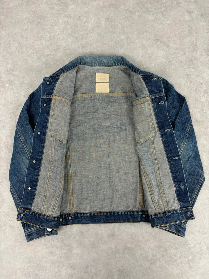 1990s Helmut Lang Navy Contrast Stitch Denim Jacket PjigGRE 6