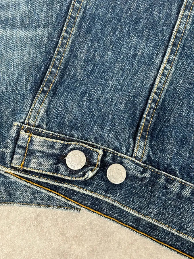 1990s Helmut Lang Navy Contrast Stitch Denim Jacket PjigGRE 8