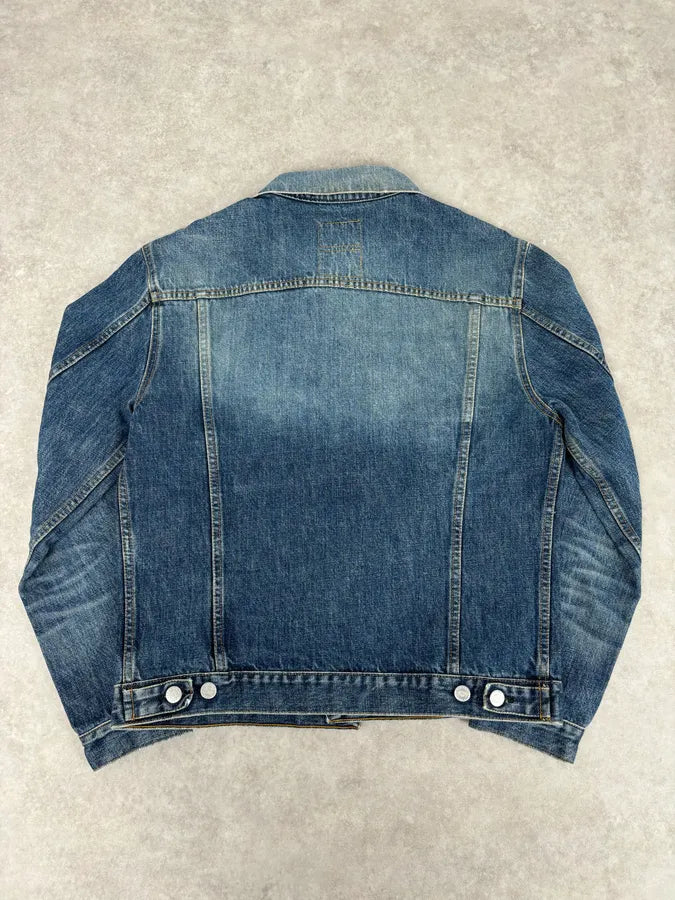 1990s Helmut Lang Navy Contrast Stitch Denim Jacket PjigGRE 4