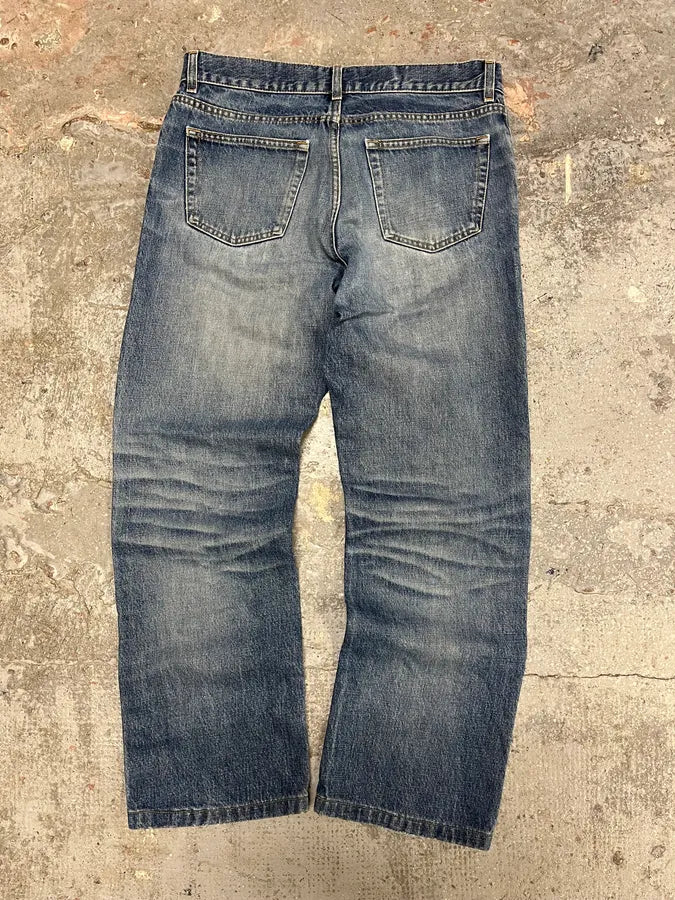 1990s Helmut Lang Straight Faded Blue Jeans (M) mwDOdeY 4