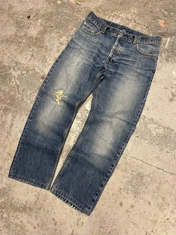 1990s Helmut Lang Straight Faded Blue Jeans (M) mwDOdeY 6