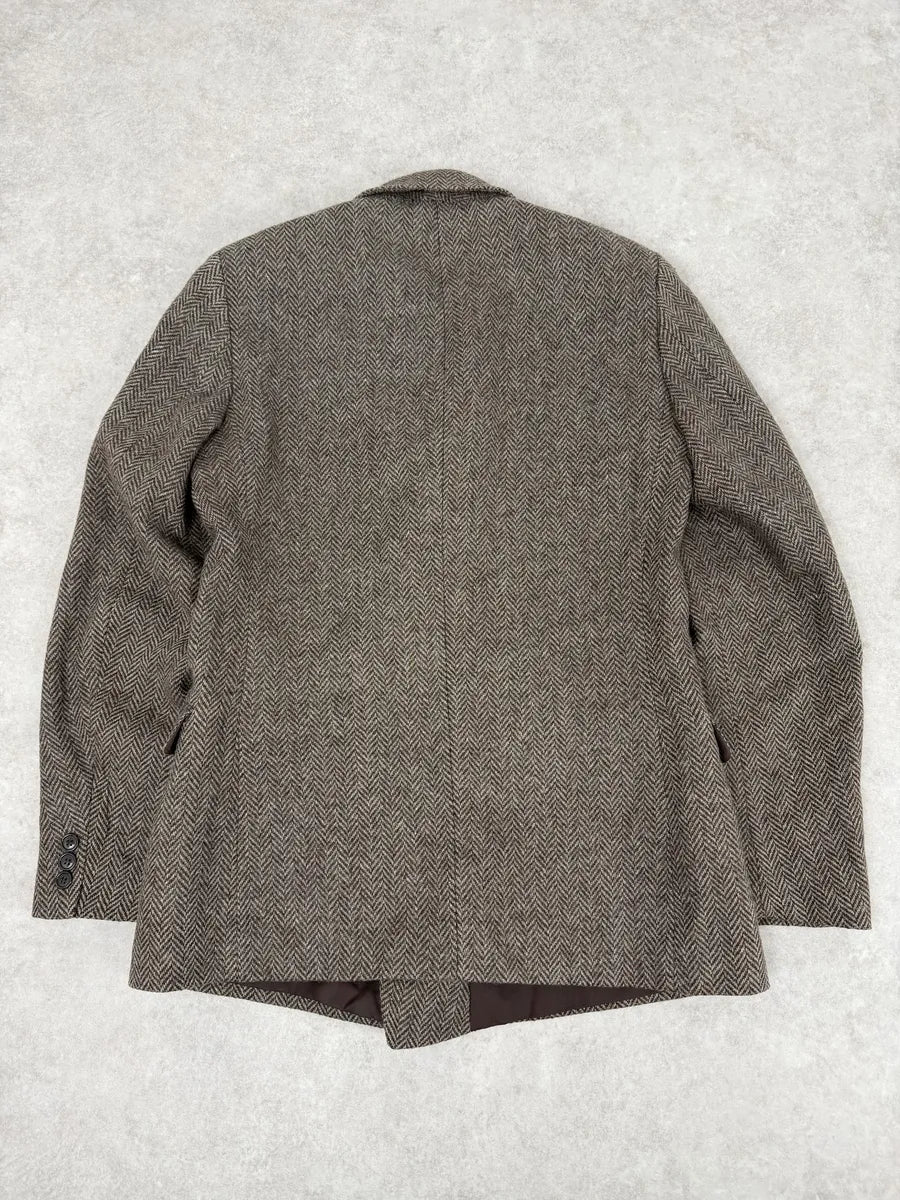 1990s Hermès Tweed Brown Blazer Jacket VVrZYxS 3