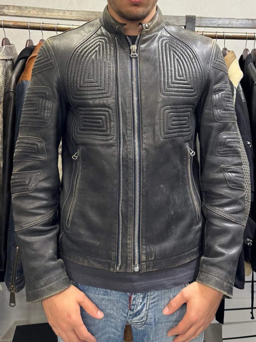 1990s Hugo Boss Contemporary Eroded Leather Jacket YIJWzNY 1