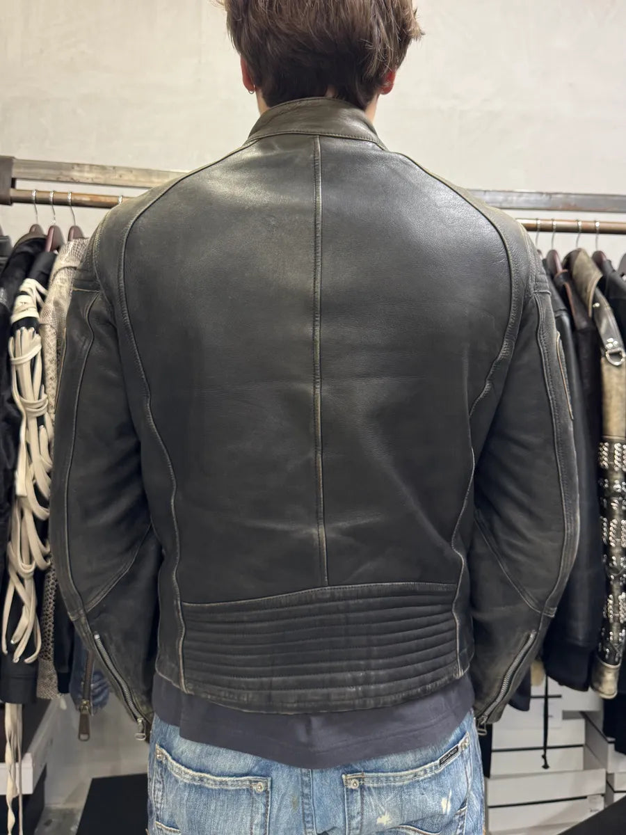 1990s Hugo Boss Contemporary Eroded Leather Jacket YIJWzNY 2