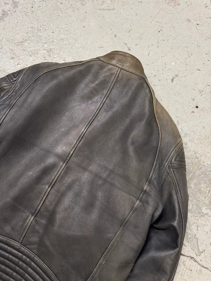 1990s Hugo Boss Contemporary Eroded Leather Jacket YIJWzNY 4