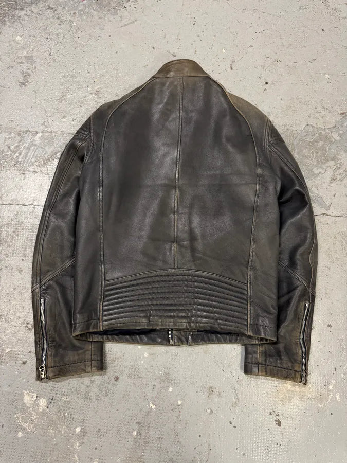 1990s Hugo Boss Contemporary Eroded Leather Jacket YIJWzNY 5