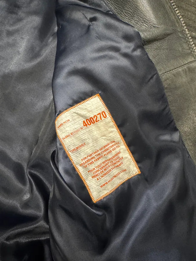 1990s Hugo Boss Contemporary Eroded Leather Jacket YIJWzNY 8