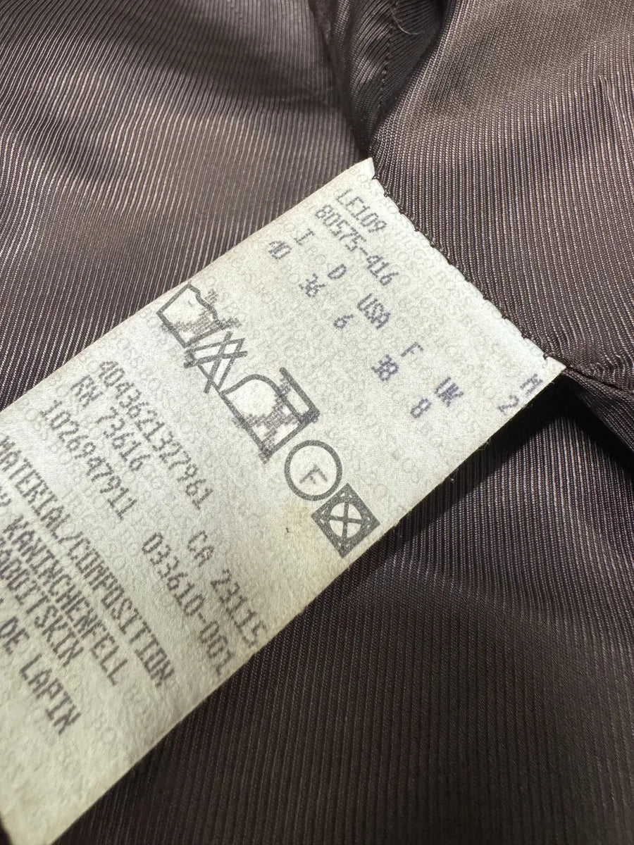 1990s Hugo Boss Hybrid Fur & Brown Leather Jacket (XS) 12