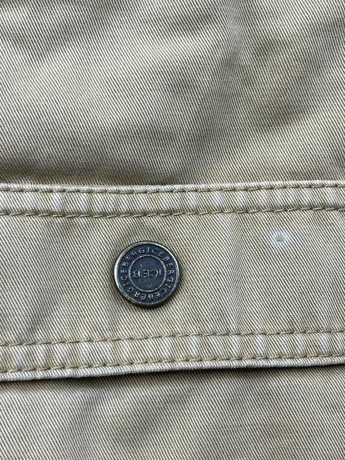 1990s Iceberg Beige Fur Hooded Multi-Pocket Bomber Jacket rXoBWkK 10