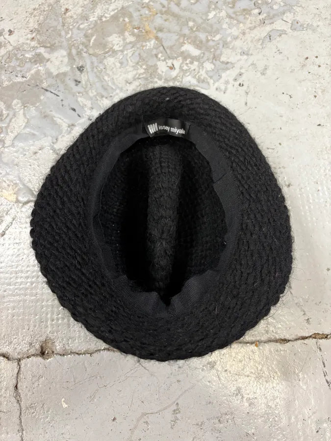 1990s Issey Miyake Black Tweed Hat CyjRTsm 3
