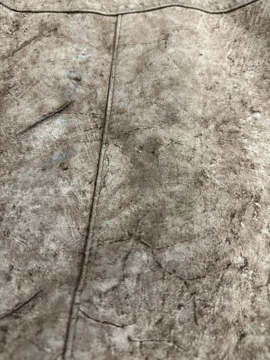 1990s Italian Artisanal Eroded Leather Jacket (XS/S) 10