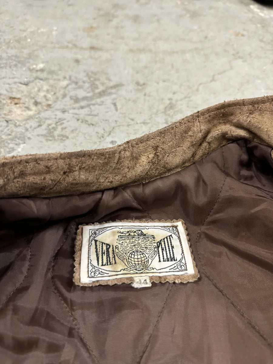 1990s Italian Artisanal Eroded Leather Jacket (XS/S) 13