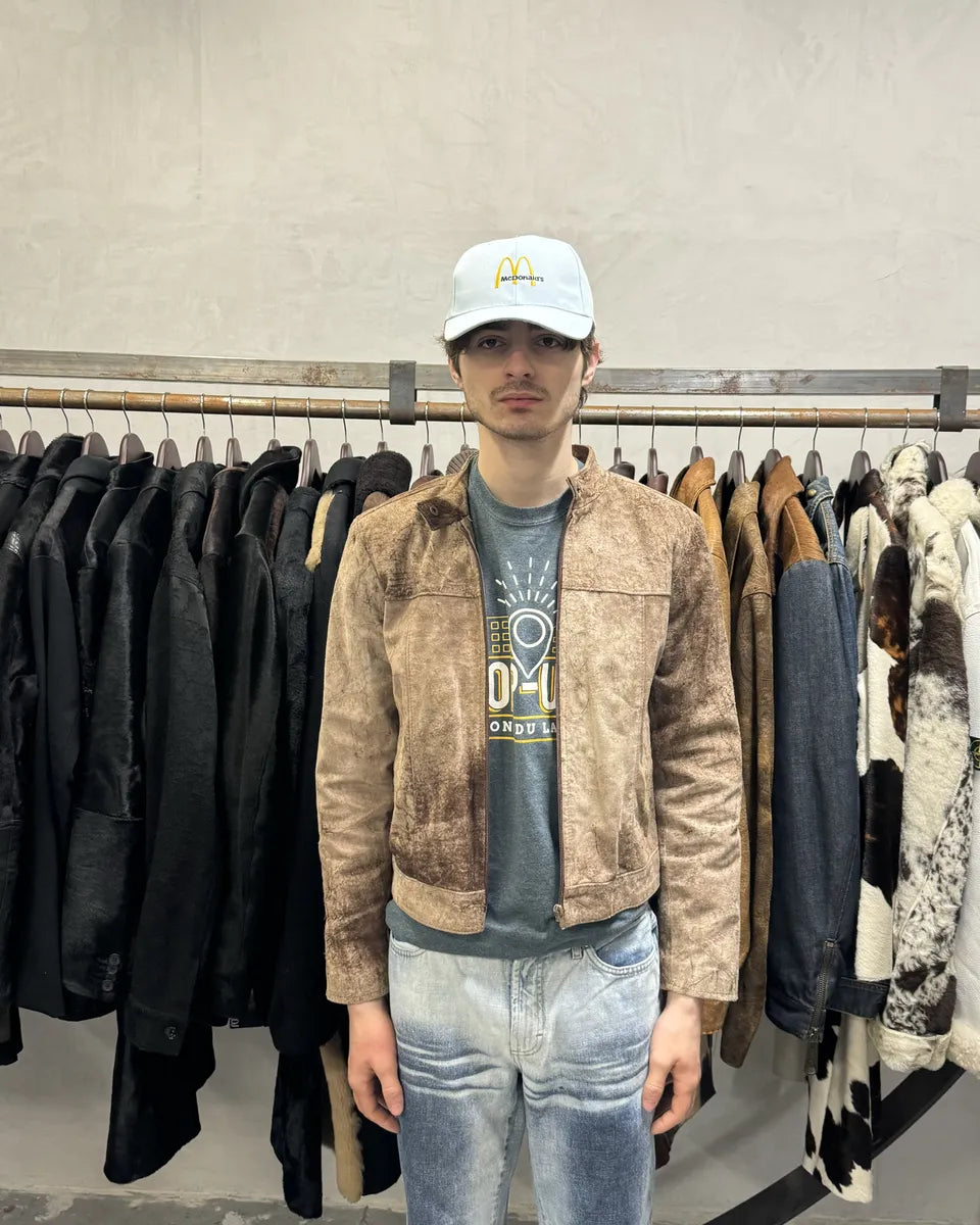 1990s Italian Artisanal Eroded Leather Jacket (XS/S) 2