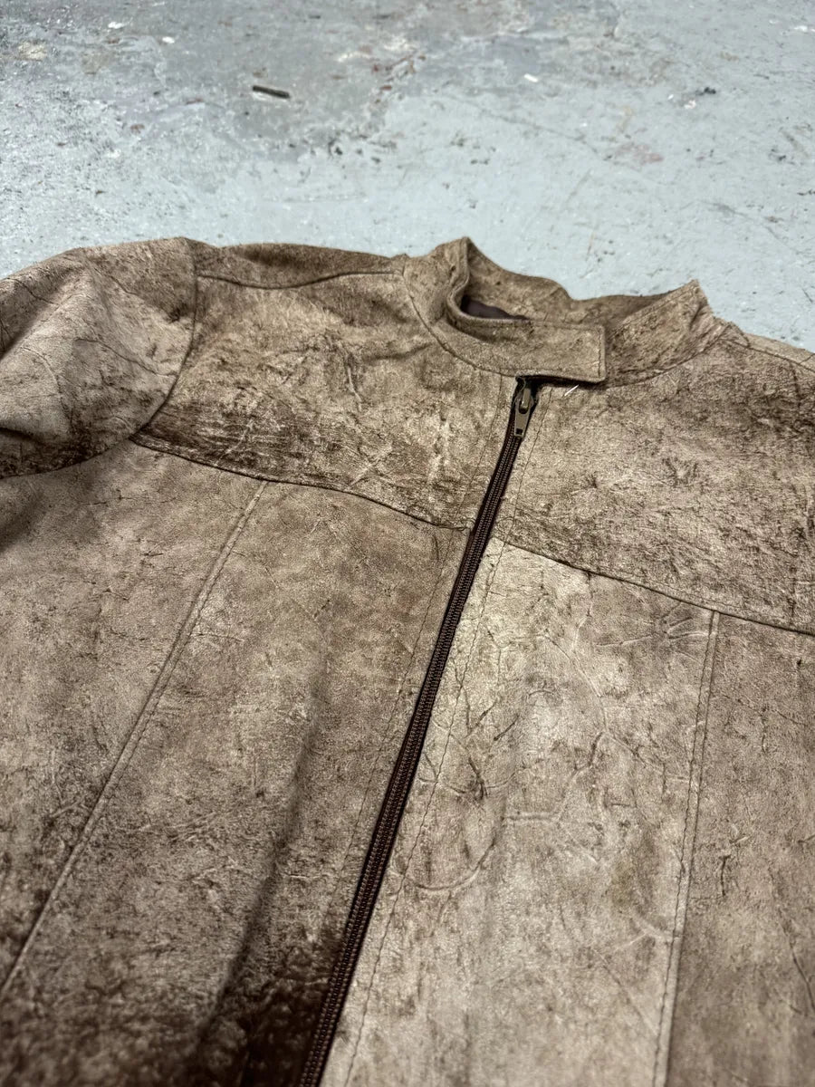 1990s Italian Artisanal Eroded Leather Jacket (XS/S) 4