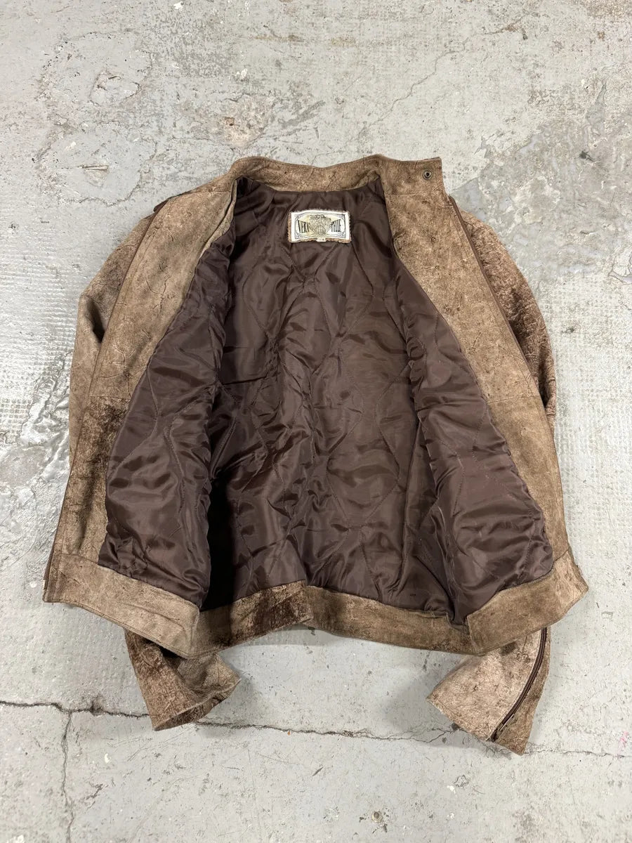 1990s Italian Artisanal Eroded Leather Jacket (XS/S) 8
