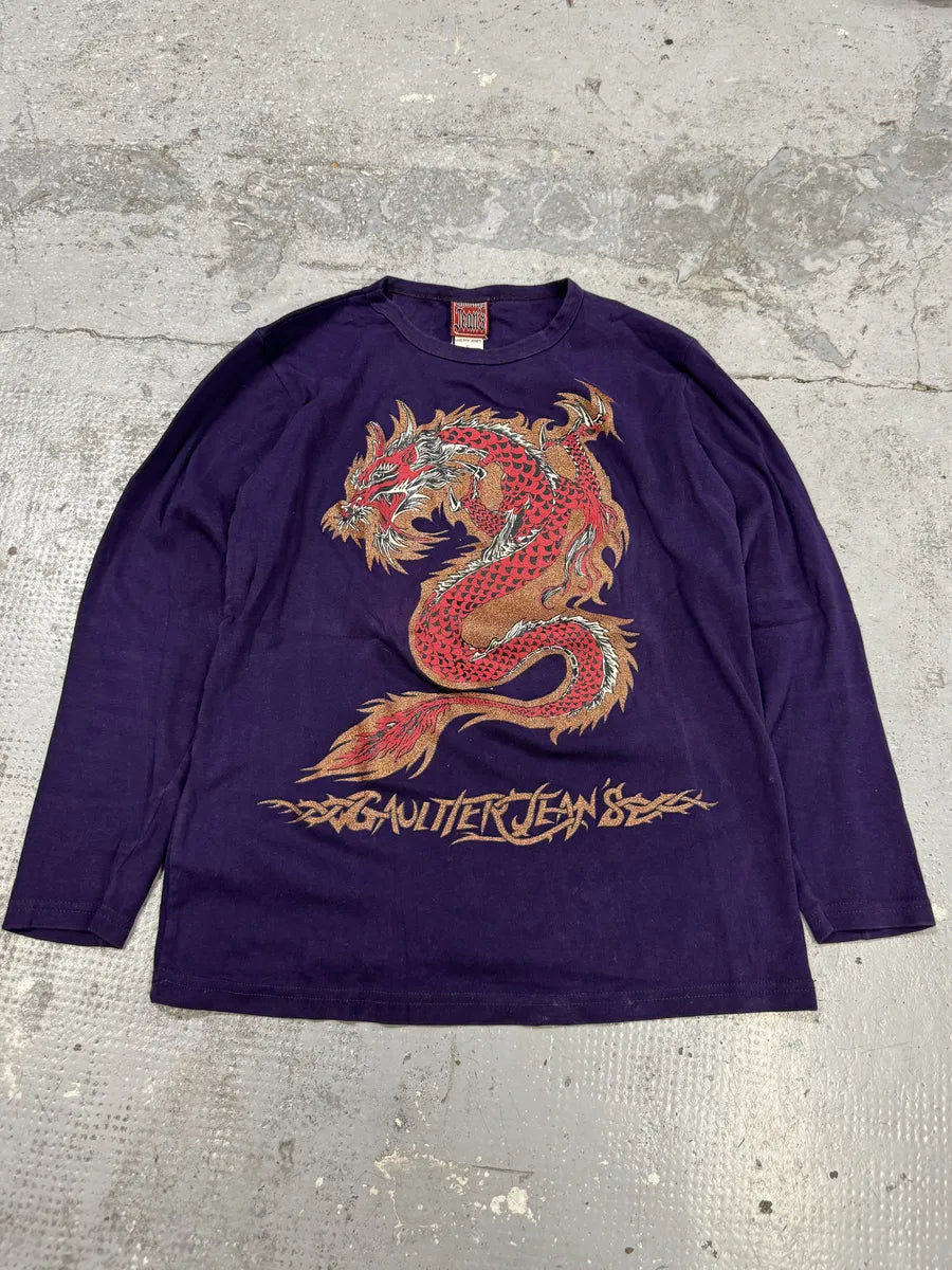 1990s Jean Paul Gaultier Asian Dragon Purple Longsleeves tWcIono 4