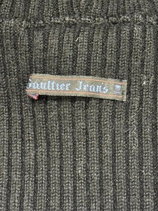 1990s Jean Paul Gaultier Black & White Knit Hoodie tOCVMYF 6