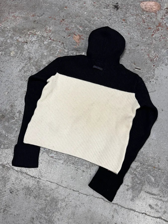 1990s Jean Paul Gaultier Black & White Knit Hoodie tOCVMYF 5
