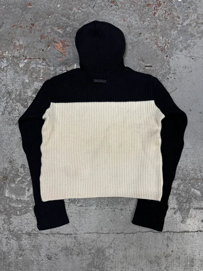 1990s Jean Paul Gaultier Black & White Knit Hoodie tOCVMYF 3
