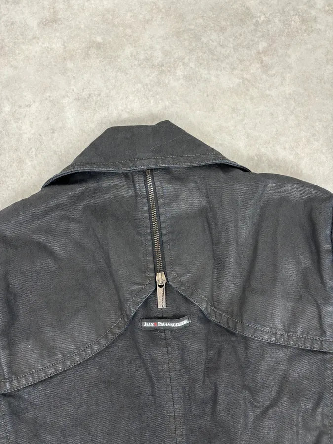 2000s Jean Paul Gaultier Black Detachable 2 in 1 Multi-Pocket Trench Jacket aukvYmr 10