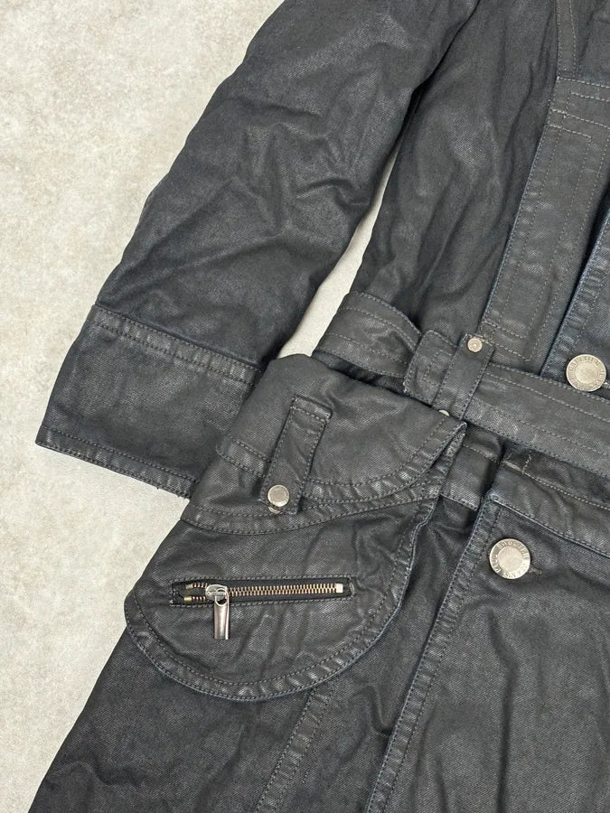 2000s Jean Paul Gaultier Black Detachable 2 in 1 Multi-Pocket Trench Jacket aukvYmr 12