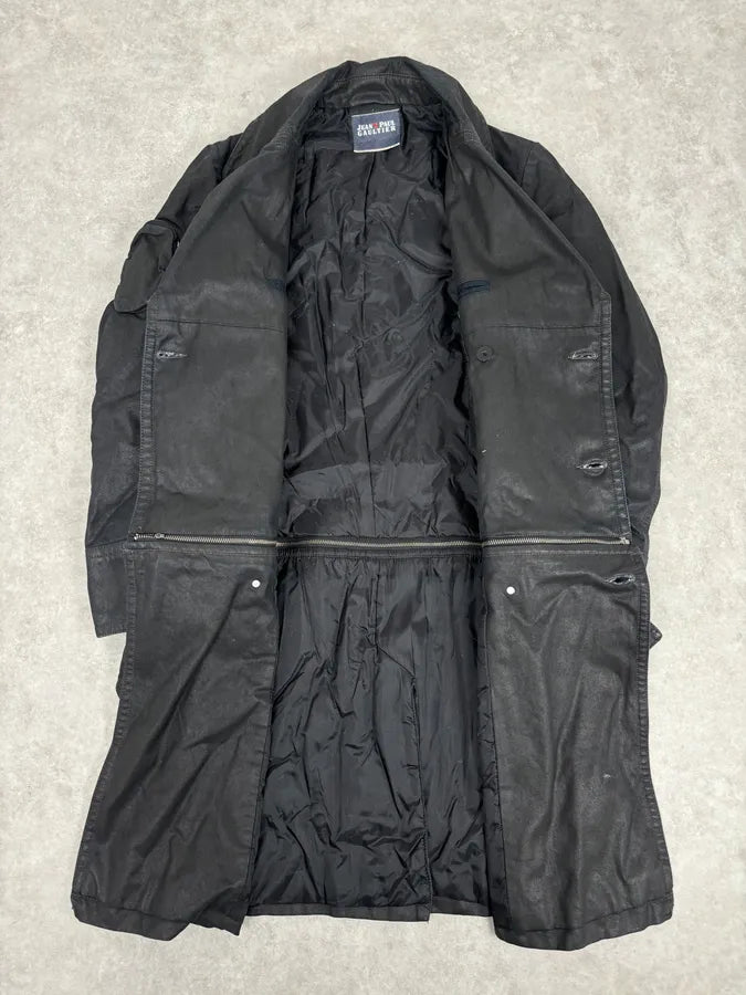 2000s Jean Paul Gaultier Black Detachable 2 in 1 Multi-Pocket Trench Jacket aukvYmr 8