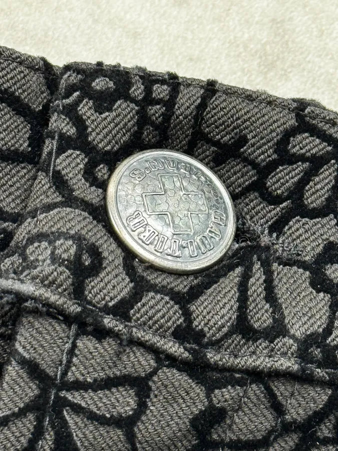 1990s Jean Paul Gaultier Black Flower Velvet Patrern Skirt NFGaKqy 10